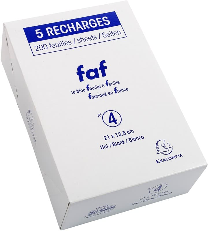 Exacompta Notepad Special format Plain Paper White Perforated 340 Pages Pack of 5 