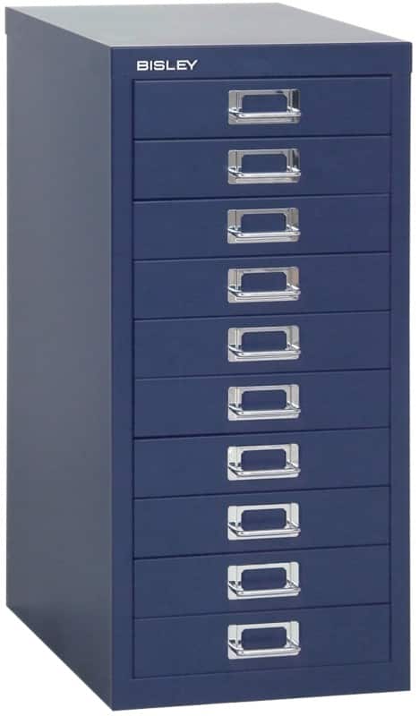 Bisley Steel Multi Drawer Cabinet 10 Drawers Blue 279 x 380 x 590 mm Blue