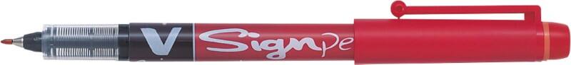 Pilot V Sign Fineliner Pen Medium 0.6 mm Red Pack of 12