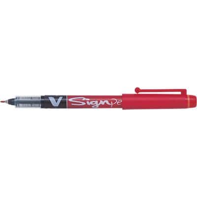 Pilot V Sign Fineliner Pen Medium 0.6 mm Red Pack of 12