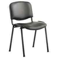 Dynamic Stacking Chair ISO Without Arms Vinyl Black Seat, Black Frame Pack of 4