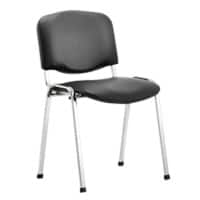 Dynamic Stacking Chair ISO Without Arms Vinyl Black Seat, Chrome Frame Pack of 4