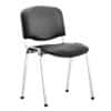 Dynamic Stacking Chair ISO Without Arms Vinyl Black Seat, Chrome Frame Pack of 4