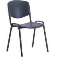 Dynamic Stacking Chair ISO Without Arms Plastic Blue Seat, Black Frame Pack of 4