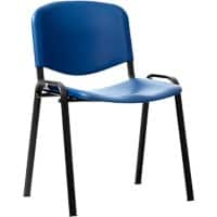 Dynamic Stacking Chair ISO Without Arms Plastic Blue Seat, Black Frame Pack of 4