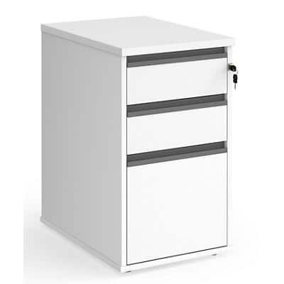 Dams International Desk End Pedestal with 3 Lockable Drawers Wood Contract 25 426 x 600 x 725mm White