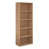 Dams International Bookcase with 4 Shelves Contract 25 756 x 408 x 2030 mm Beech