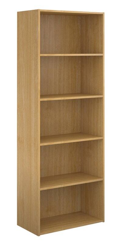 Dams International Bookcase with 4 Shelves Contract 25 756 x 408 x 2030 mm Oak