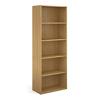 Dams International Bookcase with 4 Shelves Contract 25 756 x 408 x 2030 mm Oak