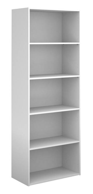 Dams International Bookcase with 4 Shelves Contract 25 756 x 408 x 2030 mm White