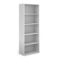 Dams International Bookcase with 4 Shelves Contract 25 756 x 408 x 2030 mm White