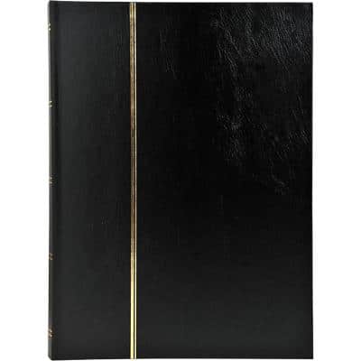 Stamp Album Faux Leather Cover Black 48 pages