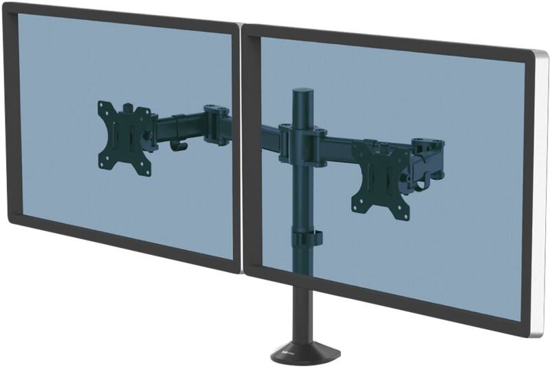 Fellowes Dual Monitor Arm Reflex Height Adjustable 550 x 116 x 490mm 27" Black