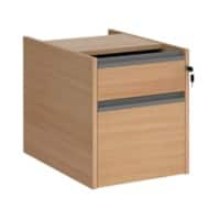 Dams International Contract 25 Fixed Pedestal with 2 Lockable Drawers 416 x 590 x 474mm Beech