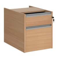 Dams International Contract 25 Fixed Pedestal with 2 Lockable Drawers 416 x 590 x 474mm Beech