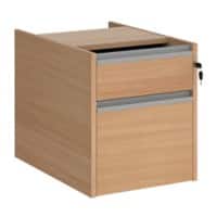 Dams International Fixed Pedestal with 2 Lockable Drawers MFC Contract 25 416 x 590 x 474mm Beech, Silver