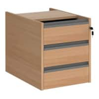 Dams International Fixed Pedestal with 3 Lockable Drawers MFC Contract 25 416 x 590 x 474mm Beech