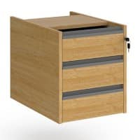Dams International Fixed Pedestal with 3 Lockable Drawers MFC Contract 25 416 x 590 x 474mm Oak