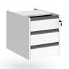 Dams International Fixed Pedestal with 3 Lockable Drawers MFC Contract 25 416 x 590 x 474mm White