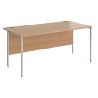 Dams International Contract 25 Rectangular Straight Desk with Beech Coloured MFC Top and Silver H-Frame Legs 1,600 x 800 x 725 mm