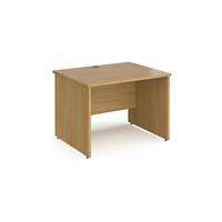 Dams International Rectangular Straight Desk with Oak Coloured MFC Top and Silver Frame Panel Legs Contract 25 1000 x 800 x 725mm