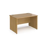 Dams International Rectangular Straight Desk with Oak Coloured MFC Top and Silver Frame Panel Legs Contract 25 1200 x 800 x 725mm