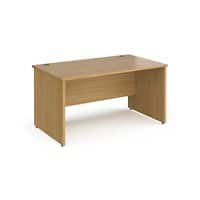 Dams International Rectangular Straight Desk with Oak Coloured MFC Top and Silver Frame Panel Legs Contract 25 1400 x 800 x 725mm