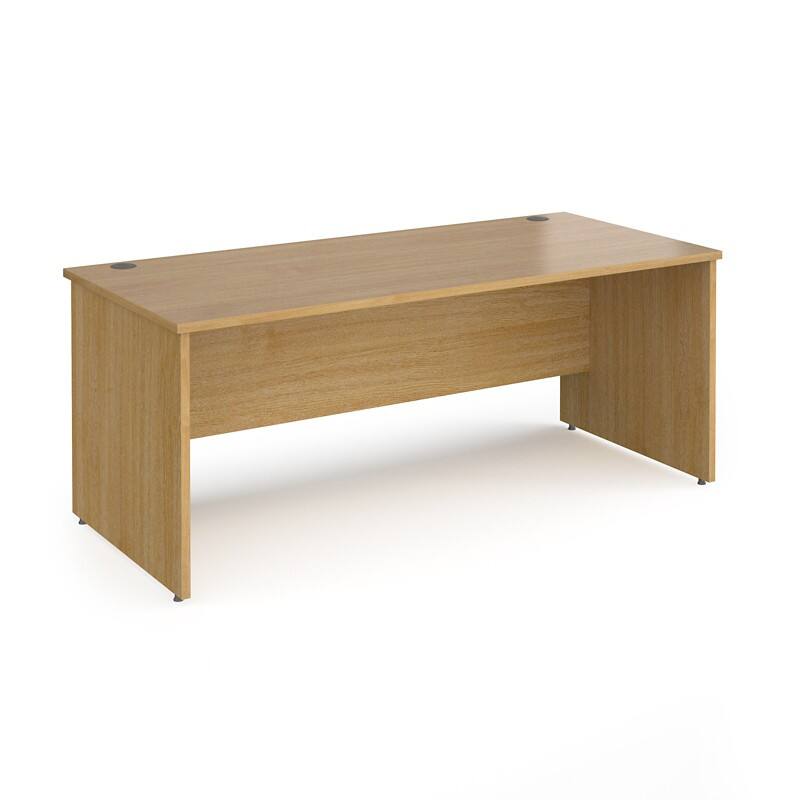 Dams International Rectangular Straight Desk with Oak finish MFC Top, Panel Legs  Contract 25 1800 x 800 x 725mm