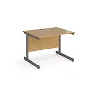 Dams International Rectangular Straight Desk with Oak finish MFC Top, Panel Legs  Contract 25 1000 x 800 x 725mm