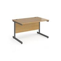 Dams International Rectangular Straight Desk with Oak finish MFC Top, Panel Legs  Contract 25 1200 x 800 x 725mm