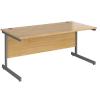 Dams International Rectangular Straight Desk with Oak Coloured MFC Top and Graphite Frame Cantilever Legs Contract 25 1600 x 800 x 725mm