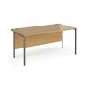 Dams International Rectangular Straight Desk with Oak Coloured MFC Top and Graphite H-Frame Legs Contract 25 1600 x 800 x 725mm