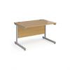 Dams International Rectangular Straight Desk with Oak Coloured MFC Top and Silver Frame Cantilever Legs Contract 25 1200 x 800 x 725mm