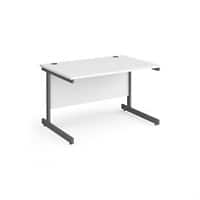 Dams International Rectangular Straight Desk with White MFC Top and Graphite Frame Cantilever Legs Contract 25 1200 x 800 x 725mm
