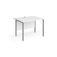 Dams International Rectangular Straight Desk with White MFC Top and Graphite H-Frame Legs Contract 25 1000 x 800 x 725mm