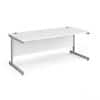 Dams International Rectangular Straight Desk with White MFC Top and Silver Frame Cantilever Legs Contract 25 1800 x 800 x 725mm