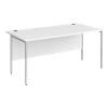 Dams International Rectangular Straight Desk with White MFC Top and Silver H-Frame Legs Contract 25 1600 x 800 x 725mm