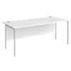 Dams International Rectangular Straight Desk with White MFC Top and Silver H-Frame Legs Contract 25 1800 x 800 x 725mm