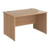 Dams International Rectangular Straight Desk with Beech Coloured MFC Top and Silver Frame Panel Legs Contract 25 1200 x 800 x 725mm