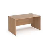 Dams International Rectangular Straight Desk with Beech Coloured MFC Top and Silver Frame Panel Legs Contract 25 1400 x 800 x 725mm