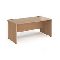 Dams International Rectangular Straight Desk with Beech Coloured MFC Top and Panel Legs Contract 25 1600 x 800 x 725mm