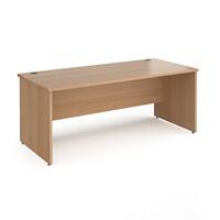 Dams International Rectangular Straight Desk with Beech Coloured MFC Top and  Panel Legs Contract 25 1800 x 800 x 725mm