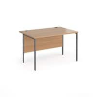Dams International Rectangular Straight Desk with Beech Coloured MFC Top and Graphite H-Frame Legs Contract 25 1200 x 800 x 725mm