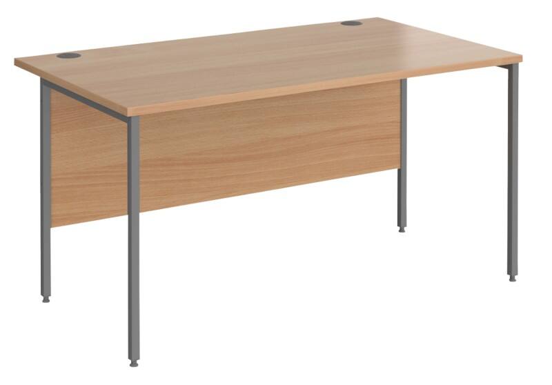 Dams International Contract 25 Straight Desk Rectangular Beech H-Frame 1,400 (W) x 800 (D) x 725 (H) mm MFC (Melamine Faced Chipboard)