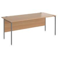 Rectangular Straight Desk with Beech Coloured MFC Top and Graphite H-Frame Legs Contract 25 1800 x 800 x 725mm