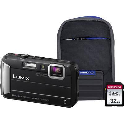 Panasonic Digital Camera Lumix DMC-FT30 16 Megapixel Black + 32GB Micro SD Card + Case