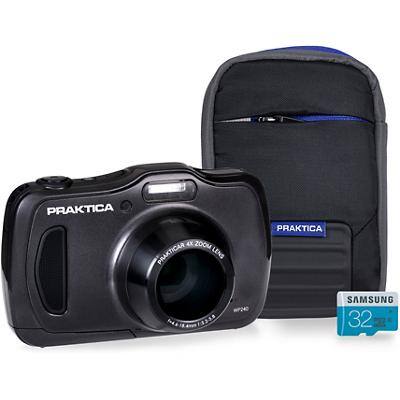Praktica Digital Camera Luxmedia WP240 20 Megapixel Graphite + 16GB Micro SD Card + Case