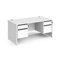 Dams International Straight Desk with White MFC Top and Graphite Frame Panel Legs and 2 x 2 Lockable Drawer Pedestals Contract 25 1600 x 800 x 725mm