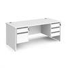 Dams International Straight Desk with White MFC Top and Silver Frame Panel Legs and Two & Three Lockable Drawer Pedestals Contract 25 1800 x 800 x 725mm