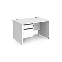 Dams International Straight Desk with White MFC Top and Graphite Frame Panel Legs and 2 Lockable Drawer Pedestal Contract 25 1200 x 800 x 725mm